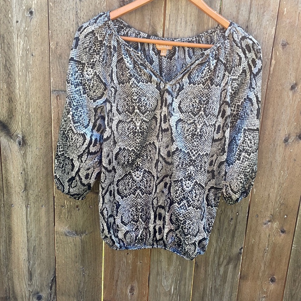 Ellen Tracy 3/4 quarter sleeve women’s blouse size small - Picture 1 of 6